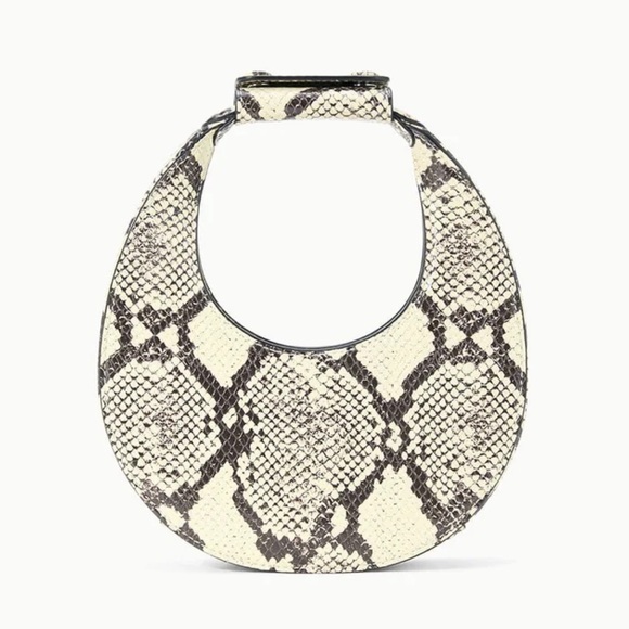 STAUD Goodnight Moon Leather Bag White Snake - Picture 5 of 13